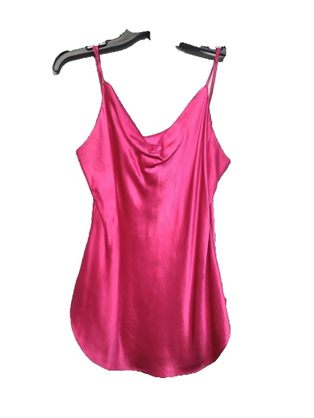 Cinq a Sept Marta Silk Cowl-Neck Camisole Cami Size L PINK DAHLIA NWT